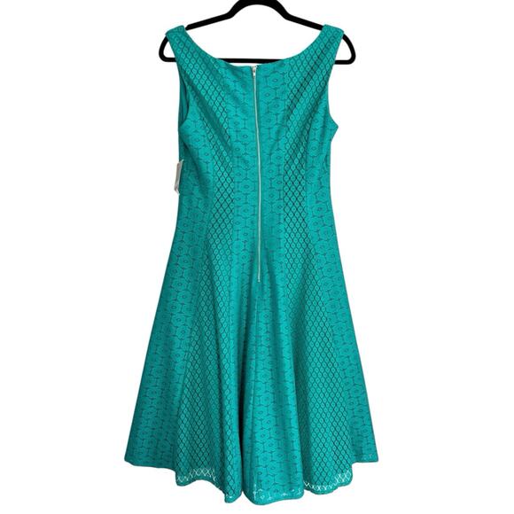 NWT Danny & Nicole Green Lace Overlay A Line Midi Dress Size 6 - Picture 2 of 8